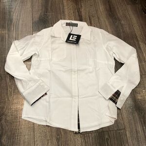 NEW LELESTYLE Men's Classic White Button Down Shirt